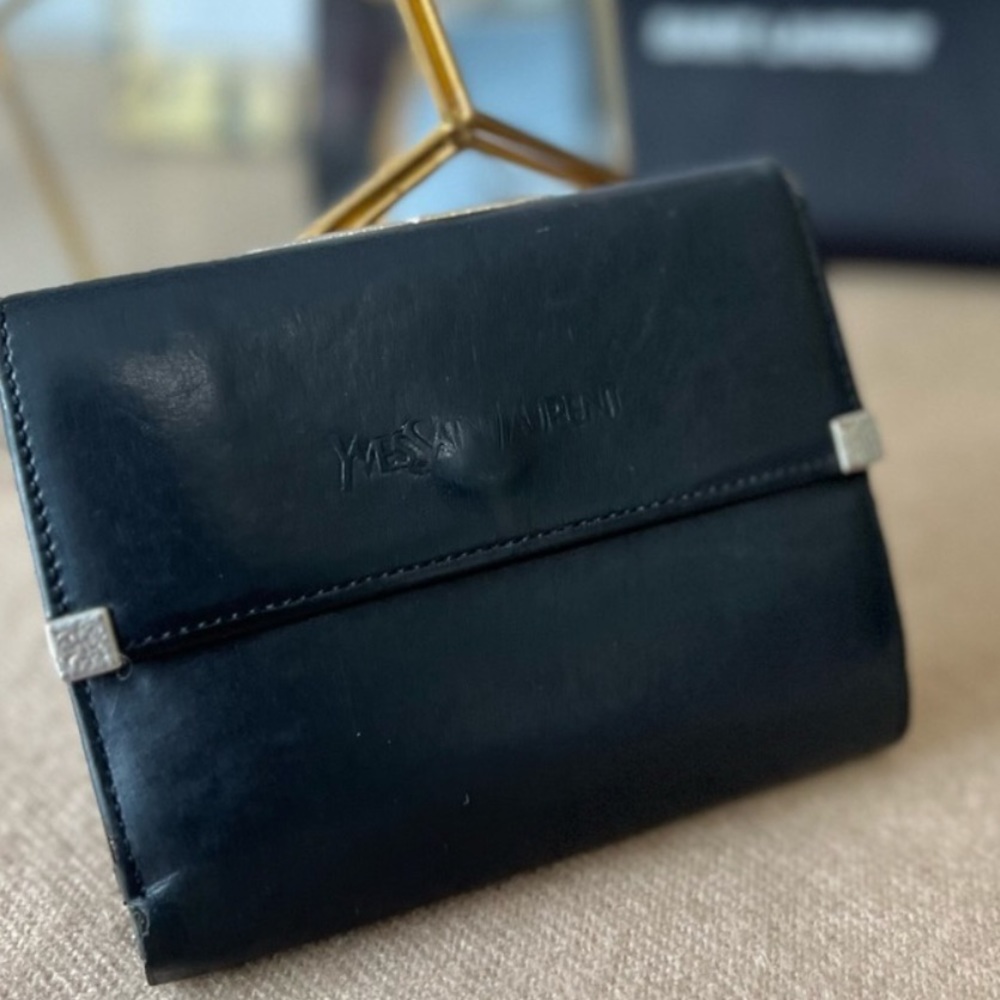 Yves Saint Laurent (YSL) Black Trifold Wallet